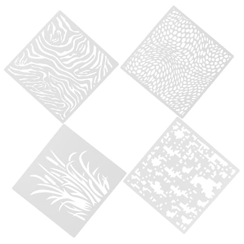 NOLITOY 4 Stück Teiliges Wiederverwendbare Schablonen mit Hohlem Muster für Wandmalerei Sprayfarbe und Vielseitige DIY Deko Scrapbooking Fotoalben und Bastelprojekten von NOLITOY