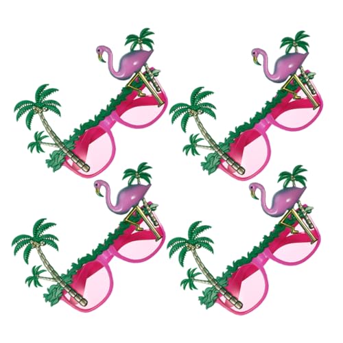 NOLITOY 4 Stück Tropische Flamingo Sonnenbrillen mit Kokosbaum Leichte Originelle Hawaii Partybrillen für Strand Luau Tanzkostüm und Sommerliche Feierlichkeiten NOLITOY 4 Stück Tropische Flamingo Sonnenbrillen mit Kokosbaum Leichte Originelle Hawaii Partybrillen für Strand Luau Tanzkostüm und Sommerliche Feierlichkeiten von NOLITOY