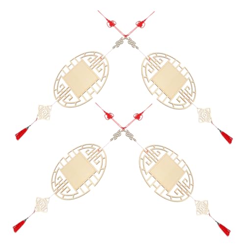 NOLITOY 4 Stück Unbehandelte Holzhandwerke im Traditionellen Chinesischen Stil DIY Dekoration für Neujahrssegen Wandornamente für Klassenzimmer und NOLITOY 4 Stück Unbehandelte Holzhandwerke im Traditionellen Chinesischen Stil DIY Dekoration für Neujahrssegen Wandornamente für Klassenzimmer und von NOLITOY