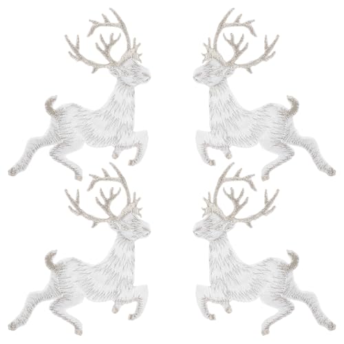 NOLITOY 4 Stück Weihnachtliche Stickerei Rentier Applikationen zum Aufbügeln Dekorative Patches für Kleidung Reparatur und DIY Weihnachtsdeko Glänzende Rentier Motiv Aufnäher für Festliche NOLITOY 4 Stück Weihnachtliche Stickerei Rentier Applikationen zum Aufbügeln Dekorative Patches für Kleidung Reparatur und DIY Weihnachtsdeko Glänzende Rentier Motiv Aufnäher für Festliche von NOLITOY