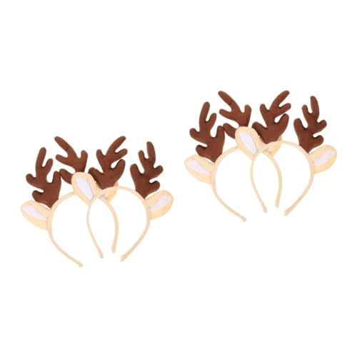 NOLITOY 4 Stück Weihnachtsstirnband Requisiten Für Weihnachtskostüme Stirnband Für Waldtiere Hirschgeweih Stirnband Rentier-stirnbänder Für Weihnachten Kind Frohe Weihnachten Cosplay Stoff von NOLITOY