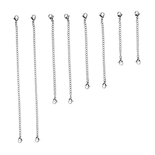 NOLITOY 4 Stücke Kettenset aus Edelstahl Kettenverschluss-Verlängerung Hummerverschluss Extender Halskette Schmuckzubehör mit Karabinerverschluss Ketten zur Schmuckherstellung Silber NOLITOY 4 Stücke Kettenset aus Edelstahl Kettenverschluss-Verlängerung Hummerverschluss Extender Halskette Schmuckzubehör mit Karabinerverschluss Ketten zur Schmuckherstellung Silber von NOLITOY