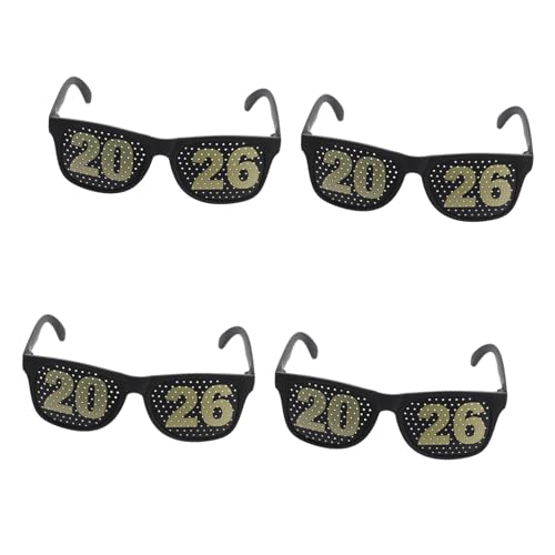 NOLITOY 4 Stücke Partybrille aus Robustem Abs Kunststoff Schwarze Zahlenbrille für Silvester Abschlussfeier Weihnachtsfeier Vielseitige Neujahrsdeko und Fotorequisiten NOLITOY 4 Stücke Partybrille aus Robustem Abs Kunststoff Schwarze Zahlenbrille für Silvester Abschlussfeier Weihnachtsfeier Vielseitige Neujahrsdeko und Fotorequisiten von NOLITOY