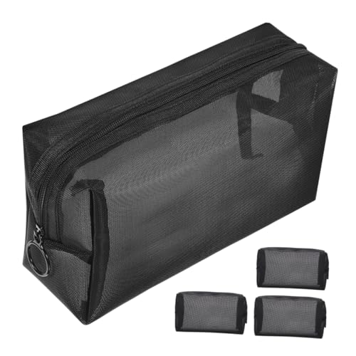 NOLITOY 4-teiliges Federmäppchen Netzstoff: Reißverschlusstaschen Netzstoff Zur Organisation, Kleine Federtasche, Reise-kosmetiktasche, Geldbörse, Schwarze Make-up-tasche Für NOLITOY 4-teiliges Federmäppchen Netzstoff: Reißverschlusstaschen Netzstoff Zur Organisation, Kleine Federtasche, Reise-kosmetiktasche, Geldbörse, Schwarze Make-up-tasche Für von NOLITOY