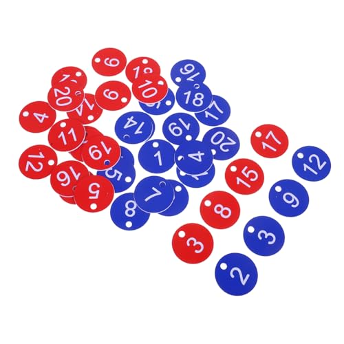 NOLITOY 40 Nummerierte Schlüsselanhänger: 1–20, Runde Metallringe Mit Geteilter Kette Für Die Geordnete Beschriftung Von Aufbewahrungsboxen Und Schränken. von NOLITOY