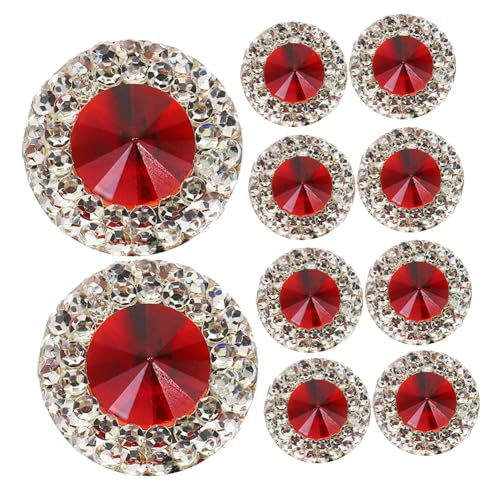 NOLITOY 40 Stück Glitzernde Runde und Flachrücken Verzierungen Handwerksset für Schmuck Haarschmuck und Nagelkunst von NOLITOY