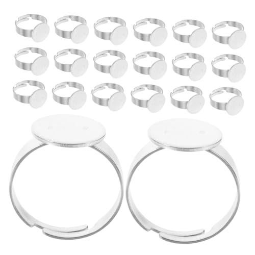 NOLITOY 40 Stück Teiliges Edelstahl Ringrohling Rundes Cabochon Lünette Tablett Verstellbare Flache Ringschiene Basis Für DIY Schmuckherstellung und Bastelbedarf NOLITOY 40 Stück Teiliges Edelstahl Ringrohling Rundes Cabochon Lünette Tablett Verstellbare Flache Ringschiene Basis Für DIY Schmuckherstellung und Bastelbedarf von NOLITOY