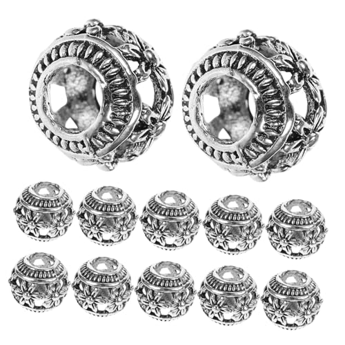 NOLITOY 40 Stück Teiliges Metallperlen Große Spacer Perlen aus Legierung Vintage DIY Schmuckherstellung für Armbänder und Halsketten Dekorative Glatte Bastelperlen NOLITOY 40 Stück Teiliges Metallperlen Große Spacer Perlen aus Legierung Vintage DIY Schmuckherstellung für Armbänder und Halsketten Dekorative Glatte Bastelperlen von NOLITOY