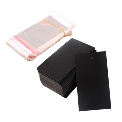 NOLITOY 400 Stück Schmuckverpackungen Ohrring Display Karten mit Selbstklebenden Beuteln Schwarz Schmuckhalter für Ohrstecker DIY Schmuckaufbewahrung Geschenkverpackung von NOLITOY