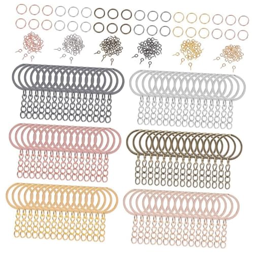 NOLITOY 450 Stück Teiliges Schlüsselanhänger Zubehör mit Bunten Schlüsselringen Sprungringen und Kleinen Schraubösen DIY Schmuckzubehör für Schlüsselanhänger Basteln und Handwerksprojekte von NOLITOY