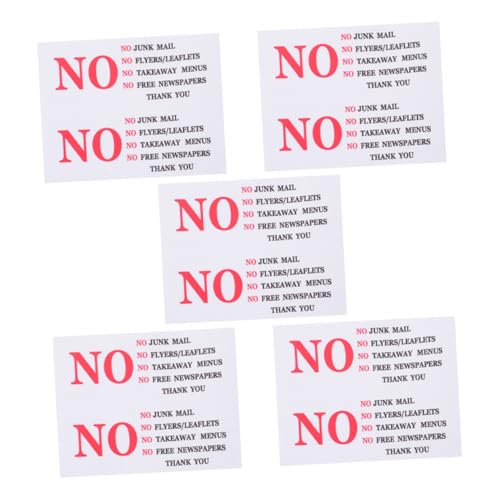 NOLITOY 5 Blätter Selbstklebende Briefkasten Dekoration Wetterfester PVC Sticker für Wohn und Geschäftsnutzung gegen Unerwünschte Post von NOLITOY