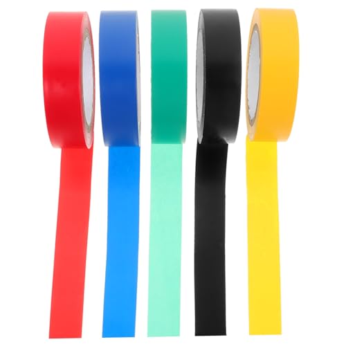 NOLITOY 5 Rollen Wasserdichtes Isolierband Teiliges Farbiges PVC Klebeband Hohe Klebkraft Elektroband Vielseitig Einsetzbar für Innenbereich Blau Gelb Rot Grün Schwarz NOLITOY 5 Rollen Wasserdichtes Isolierband Teiliges Farbiges PVC Klebeband Hohe Klebkraft Elektroband Vielseitig Einsetzbar für Innenbereich Blau Gelb Rot Grün Schwarz von NOLITOY