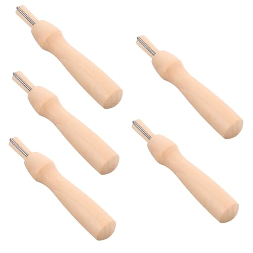 NOLITOY 5 Sets Holzgriffe Für Stanznadeln Für Nadelfilz-werkzeug-set, Ergonomisches Design, Filzhalter, Zubehör Für Heimwerkerarbeiten Und Kreuzstichprojekte von NOLITOY