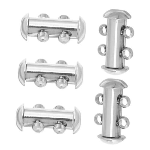 NOLITOY 5 Stück Edelstahl Doppelreihe Kettenverschluss Sicherer Schmuckverbinder für Mehrschichtige Halsketten und DIY Armband Rostfrei Alltag und Festlich Geeignet NOLITOY 5 Stück Edelstahl Doppelreihe Kettenverschluss Sicherer Schmuckverbinder für Mehrschichtige Halsketten und DIY Armband Rostfrei Alltag und Festlich Geeignet von NOLITOY