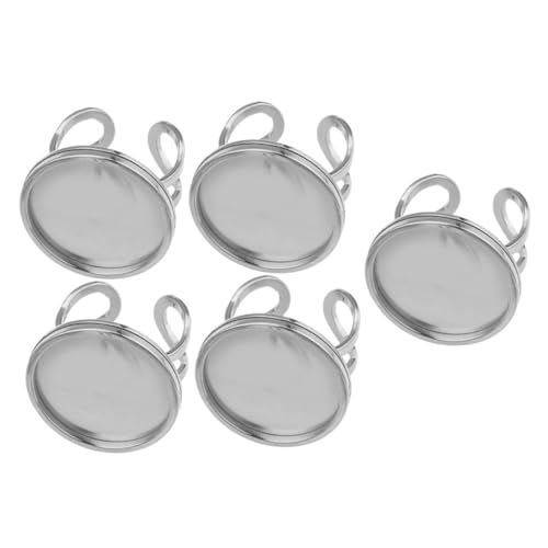 NOLITOY 5 Stück Einstellbare Ringe Rund Ringrohlinge für DIY Schmuckherstellung Langlebig Vielseitig Dekorierbar Geeignet für Personalisierte Geschenke und Kreative Accessoires von NOLITOY