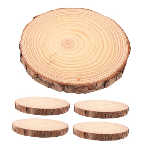NOLITOY 5 Stück Natürliche Holzscheiben mit Rinde Unbehandelte Runde Holzscheiben für DIY Bastelprojekte für Untersetzer Fotorequisiten und Hochzeitsdekoration NOLITOY 5 Stück Natürliche Holzscheiben mit Rinde Unbehandelte Runde Holzscheiben für DIY Bastelprojekte für Untersetzer Fotorequisiten und Hochzeitsdekoration von NOLITOY
