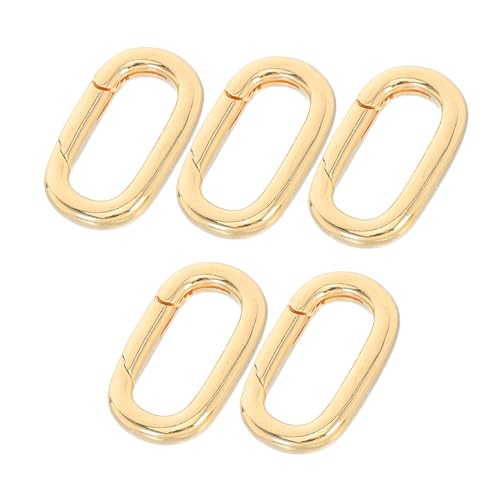 NOLITOY 5 Stück Ovale Karabinerhaken aus Kupfer Langlebige Schmuckverbinder mit Federmechanismus Sichere Verschlüsse für Armbänder und Halsketten für DIY Schmuckherstellung und von NOLITOY