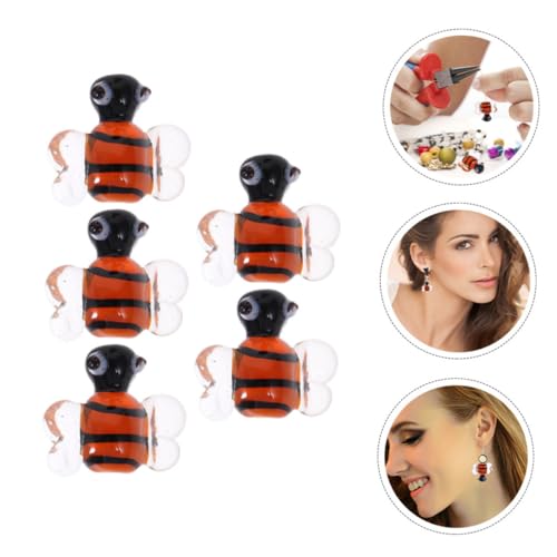 NOLITOY 5 Stück Teiliges Bienen Charms aus Glas Filigrane Anhänger für Schmuckherstellung für Armbänder Halsketten Ohrringe DIY Bienenschmuck für Frauen und von NOLITOY