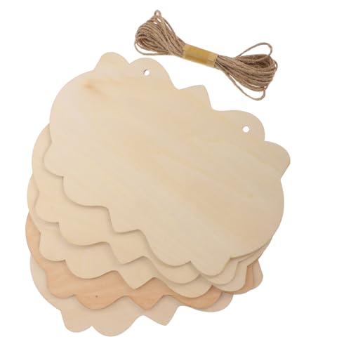 NOLITOY 5 Stück Teiliges Große Unbemalte Holztafeln mit Juteschnur Vielseitige Hängende Holzschilder für Diy-basteleien Tür Wanddekoration Naturbelassene Holzplatten für Kreative von NOLITOY