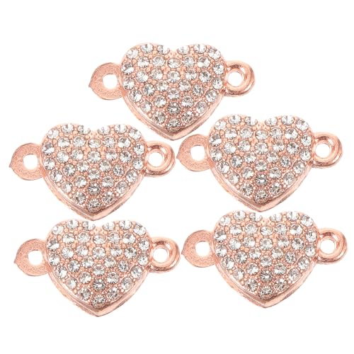 NOLITOY 5 Stück Teiliges Herzförmige Magnetverschluss Schmuckverschluss aus Metall Langlebig und Einfach zu Bedienen für DIY Armbänder und Halsketten Geeignet für Schmuckherstellung und NOLITOY 5 Stück Teiliges Herzförmige Magnetverschluss Schmuckverschluss aus Metall Langlebig und Einfach zu Bedienen für DIY Armbänder und Halsketten Geeignet für Schmuckherstellung und von NOLITOY