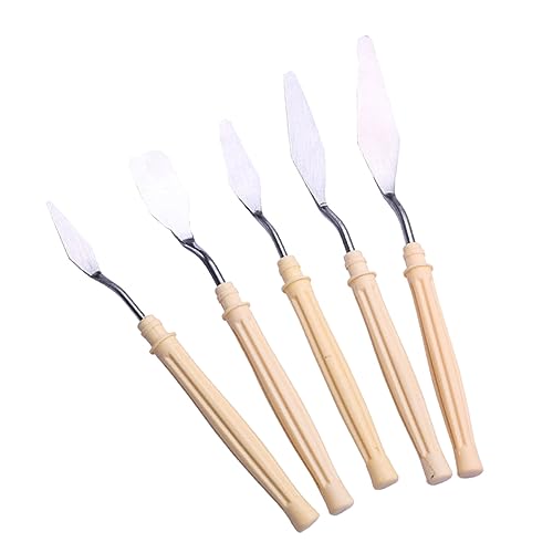 NOLITOY 5 Stück Teiliges Ölgemälde Spachtelset Farbmischwerkzeug für Künstler für Gouache und Aquarellmalerei Langlebig und Rostfrei NOLITOY 5 Stück Teiliges Ölgemälde Spachtelset Farbmischwerkzeug für Künstler für Gouache und Aquarellmalerei Langlebig und Rostfrei von NOLITOY