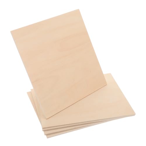 NOLITOY 5 Stück Teiliges Quadratische DIY Holzplatten aus Robustem Holzkomposit Unbehandelte Bastelbretter für Gravur Malerei Modellbau und Holzhandwerk von NOLITOY