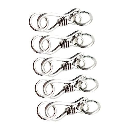 NOLITOY 5 Stück Teiliges S haken Schmuckverschluss aus Silber Leichter Langlebiger Schmuckverbinder für DIY Halsketten Armbänder Geeignet für Handgefertigte Schmuckherstellung von NOLITOY