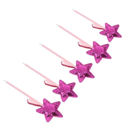 NOLITOY 5 Stück Teiliges Star Kugelschreiber mit Glitzerndem Pu-stern Lustiges Cartoon-design Glitzernde Tintenroller für Schüler Glatte Schreibqualität Kreative Schreibwaren für Schule von NOLITOY