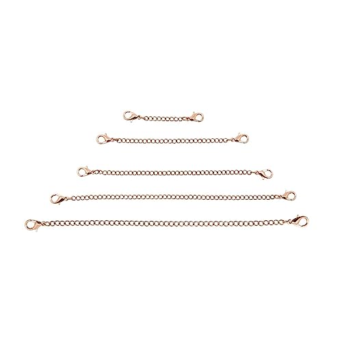 NOLITOY 5 Stück Teiliges Verlängerungskette mit Karabinerverschluss für DIY Schmuckherstellung Roségold Robuste Glänzende Kettenverlängerungen für Armbänder und NOLITOY 5 Stück Teiliges Verlängerungskette mit Karabinerverschluss für DIY Schmuckherstellung Roségold Robuste Glänzende Kettenverlängerungen für Armbänder und von NOLITOY