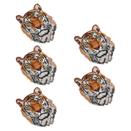NOLITOY 5 Stück Tigerkopf Aufnäher für Kleidung Diy Stoffaufkleber Dekorative Patches für Hemden Hosen Taschen Einfach zu Bügeln Reparieren von Kleidung von NOLITOY