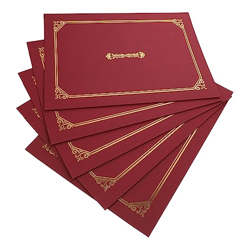 NOLITOY 5 Stück Zertifikatshülle einfach Zertifikatsinhaber Dokumentenschutzhülle geprägt Diplom mit dokumentenmappe mappen Schutzmappe Urkundenhüllen aus Papier Papier-Award-Cover von NOLITOY