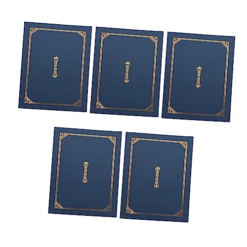 NOLITOY 5 Stück Zertifikatshülle für Inhaber der Verleihungsurkunde Dokumentenschutzhülle Schlüssel Geburtsurkundenhalter Gold dokumentenmappe urkundenmappe Preisträger Papierhüllen Blue von NOLITOY
