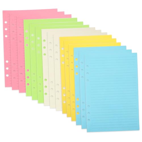 NOLITOY 50 Blatt Nachfüllpapier für Notizbuch Farbiges Liniertes Flexible Einlagen für Ringordner Langlebig und Reißfest für Notizen Tagebuch und Planung NOLITOY 50 Blatt Nachfüllpapier für Notizbuch Farbiges Liniertes Flexible Einlagen für Ringordner Langlebig und Reißfest für Notizen Tagebuch und Planung von NOLITOY