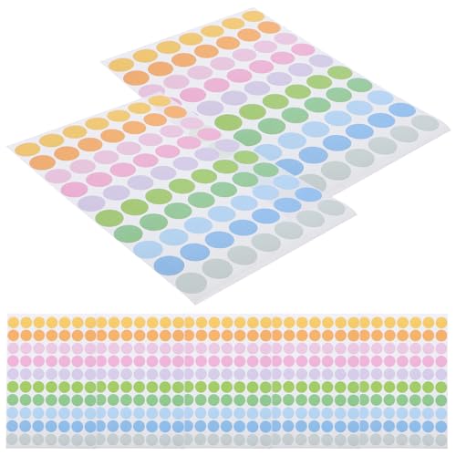 NOLITOY 50 Blatt Runde Klebepunkte Selbstklebend Farbige Aufkleber zum Beschriften und Markieren für Büro Haushalt DIY Scrapbooking und Organisation NOLITOY 50 Blatt Runde Klebepunkte Selbstklebend Farbige Aufkleber zum Beschriften und Markieren für Büro Haushalt DIY Scrapbooking und Organisation von NOLITOY