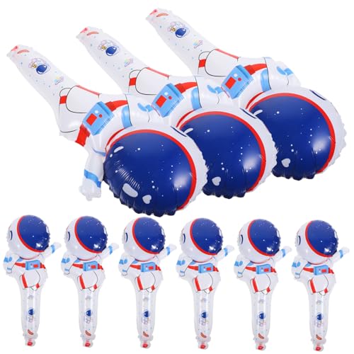 NOLITOY 50 Stück Astronaut Folienballons Handheld Partydekoration Niedliche Luftballons mit Klarem Muster Langlebig für Geburtstagsfeier Sommerfest Kinderfreundlich Partyaccessoires von NOLITOY