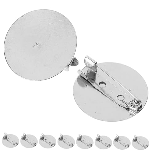 NOLITOY 50 Stück Broschennadeln Basis Weiß K Farbe Flach Broschennadel DIY Zubehör für Schmuckherstellung Basteln Broschenmaterial von NOLITOY
