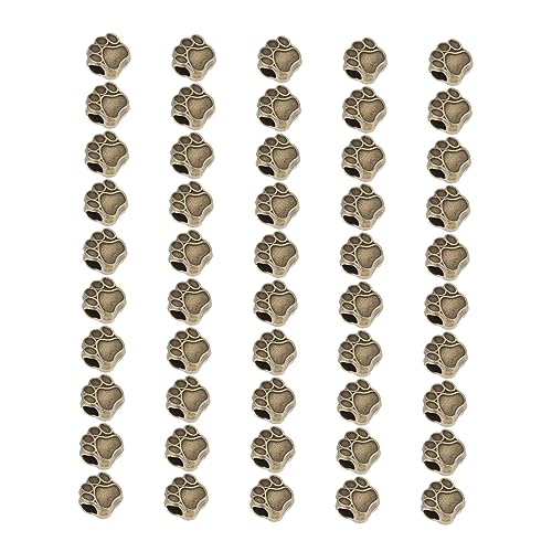 NOLITOY 50 Stück DIY Schmuck Spacer Perlen aus Langlebiger Zinklegierung Große Lochgröße Glatte Oberfläche Vintage Bärentatzen Design für Armbänder und Halsketten Bastelprojekte NOLITOY 50 Stück DIY Schmuck Spacer Perlen aus Langlebiger Zinklegierung Große Lochgröße Glatte Oberfläche Vintage Bärentatzen Design für Armbänder und Halsketten Bastelprojekte von NOLITOY