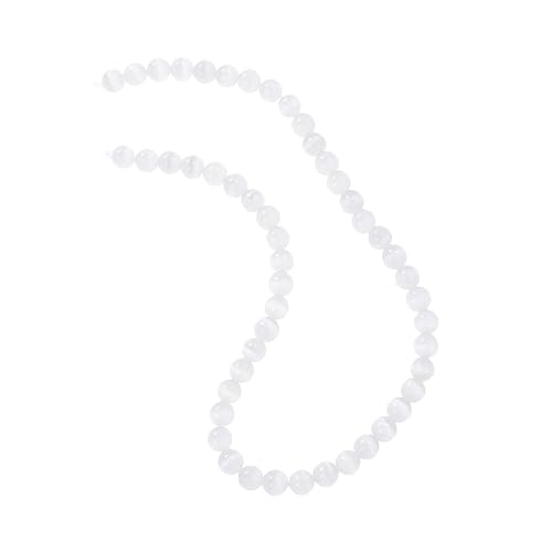 NOLITOY 50 Stück Edelsteinarmband Katzenauge Runde Natursteinperlen Handgefertigt für Unisex Schmuckkreationen für oder DIY Projekte von NOLITOY