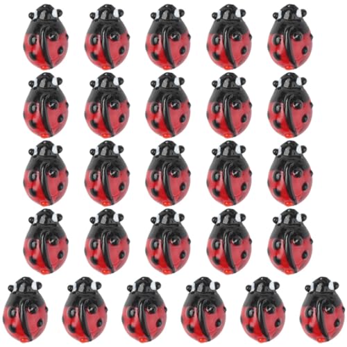 NOLITOY 50 Stück Handgemachte Glasperlen für DIY Armbänder Stilvolle Bastelperlen Rot für Schmuckherstellung und Kreative Projekte von NOLITOY