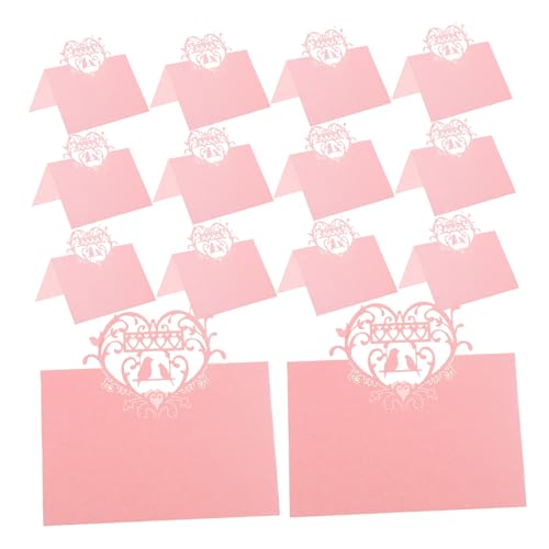 NOLITOY 50 Stück Hochwertige Hochzeit Tischkarten mit Liebe Vogel Motiv Romantische Sitzplatzkarten für Empfang und Verlobungsfeier Herzförmige Gefaltete Namenskarten für Stilvolle von NOLITOY