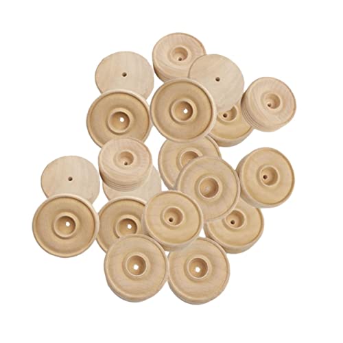 NOLITOY 50 Stück Massive Holzradmodellzubehör Kinderhandwerk Teile Bausätze Zubehör Für Kinderspielzeug Räder Für Spielzeugautos Spielplatz Kleinkindspielzeug Hartholz Kreis Mini Hölzern von NOLITOY