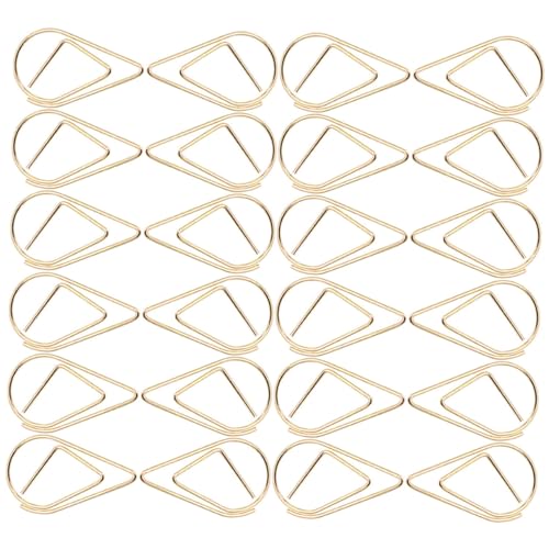 NOLITOY 50 Stück Metall Büroklammern Wasser Tropfen Design Kleine Goldene Paperclips für Notizen Fotos Dokumente Bürobedarf Robust Langlebig Leicht Tragbar NOLITOY 50 Stück Metall Büroklammern Wasser Tropfen Design Kleine Goldene Paperclips für Notizen Fotos Dokumente Bürobedarf Robust Langlebig Leicht Tragbar von NOLITOY