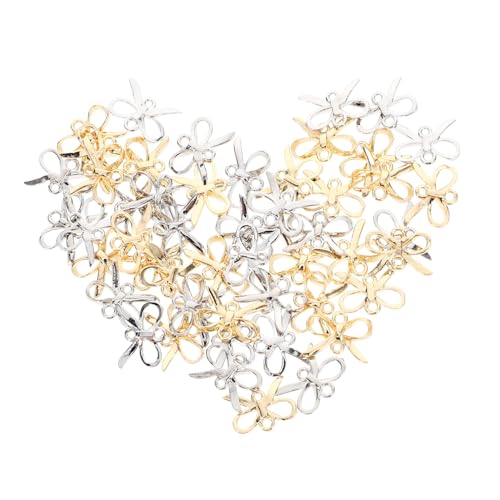 NOLITOY 50 Stück Schleifenanhänger DIY Schmuck Zubehör Bowknot Charms Ohrringverbindung für Halskette Armband Basteln Vintage Stil Ohrschmuck Zubehör von NOLITOY