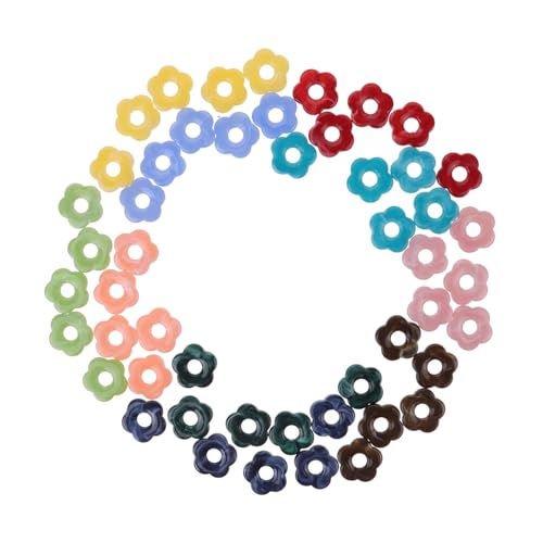 NOLITOY 50 Stück Teiliges Acryl perlen Blumenmotiven Bunte Spacer Beads für DIY Schmuckherstellung Leicht und Vielseitig für Armbänder Halsketten Haarschmuck und Bastelprojekte NOLITOY 50 Stück Teiliges Acryl perlen Blumenmotiven Bunte Spacer Beads für DIY Schmuckherstellung Leicht und Vielseitig für Armbänder Halsketten Haarschmuck und Bastelprojekte von NOLITOY