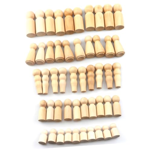 NOLITOY 50 Stück Teiliges Holz DIY puppenfamilien Bemalen Figuren Glatte Oberfläche Leicht und Langlebig Bastelspielzeug für Fantasie und Geschicklichkeit NOLITOY 50 Stück Teiliges Holz DIY puppenfamilien Bemalen Figuren Glatte Oberfläche Leicht und Langlebig Bastelspielzeug für Fantasie und Geschicklichkeit von NOLITOY