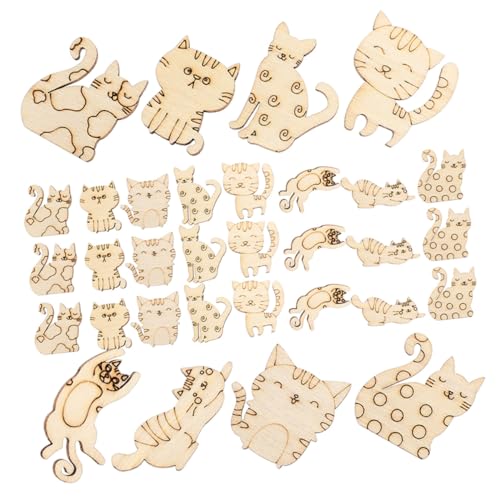 NOLITOY 50 Stück Teiliges Unbemalte Holzscheiben in Katzenform Naturfarbene DIY Bastelholzstücke für Bemalen Kreative Krippenfiguren und Schulprojekte Vielseitig für Heim und NOLITOY 50 Stück Teiliges Unbemalte Holzscheiben in Katzenform Naturfarbene DIY Bastelholzstücke für Bemalen Kreative Krippenfiguren und Schulprojekte Vielseitig für Heim und von NOLITOY