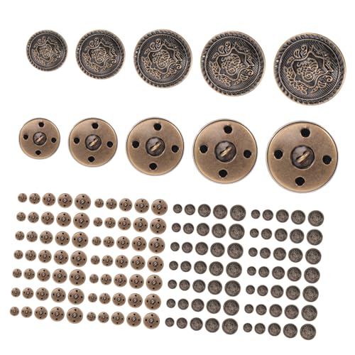 NOLITOY 50 Stück Teiliges Vintage Metallknöpfe Robuste Anzugknöpfe in Bronzeoptik zum Annähen und Basteln Ersatzknöpfe für Herrenjacken Mäntel Uniformen Vielseitige Kleidungsknöpfe von NOLITOY