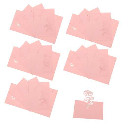 NOLITOY 50 Stück Tischkarten mit Rosendekor Platzkarten für Hochzeit Empfang und Feier Namenskarten zur Sitzplatzanzeige Geeignet für Innen und Außenbereiche von NOLITOY