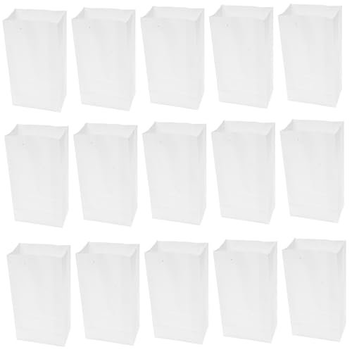 NOLITOY 50 Weiße Papiertüten: Kraftpapiertüten, 20,4 Kg, Für Sandwiches, Snacks, Süßigkeiten, Brot, Partygeschenke, Verpackungen, Mittagessen, Aufbewahrung, Faltbar Und Vielseitig von NOLITOY