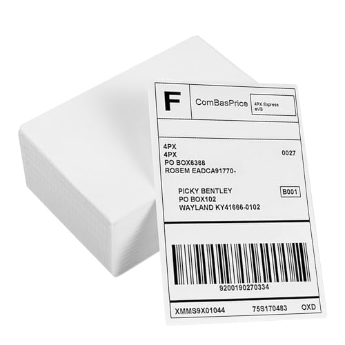 NOLITOY 500 Stück Selbstklebende Thermoetiketten mit Perforationslinie für Versand Adressetiketten und Etikettendruck Wasserfest und Lesbar von NOLITOY
